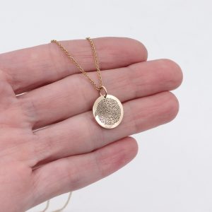 9kt Gold Fingerprint Engraved Pendant